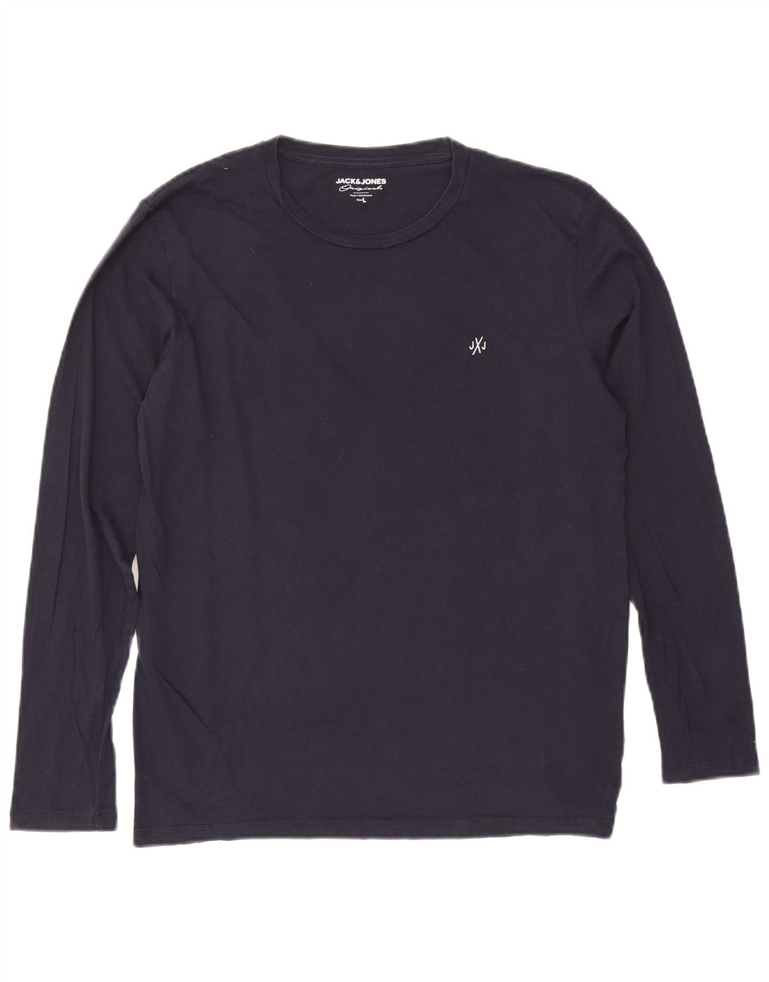 Jack & Jones Top pentru bărbați cu mânecă lungă mare, albastru bleumarin, bumbac