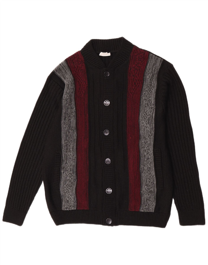 Pulover cardigan pentru bărbați Roger Kent IT 50 Medium Black Colorblock Acrilic