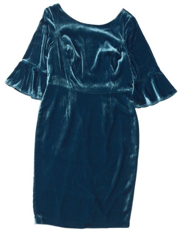 Rochie Boden pentru femei cu maneci 3/4 din velur, UK 12, vascoza albastra medie