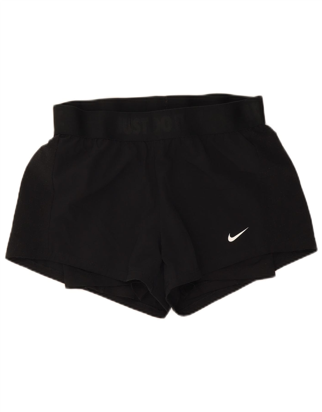 Pantaloni scurți sport Nike Dri Fit pentru femei UK 10, poliester negru mic
