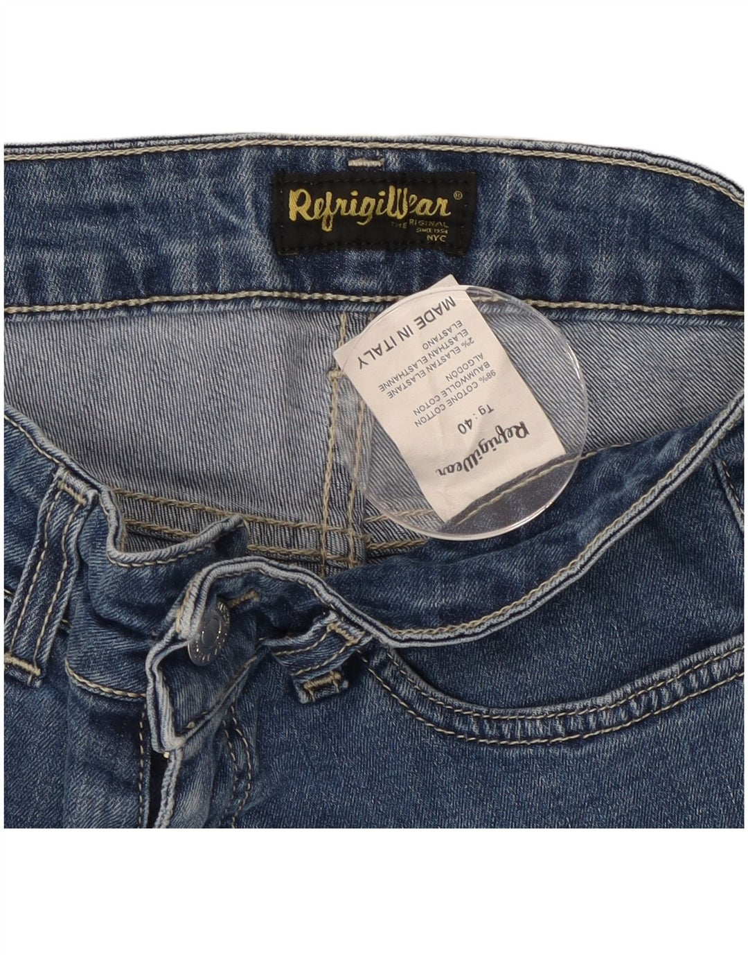 REFRIGWEAR Blugi subțiri pentru femei IT 40 Small W26 L30 Bumbac albastru