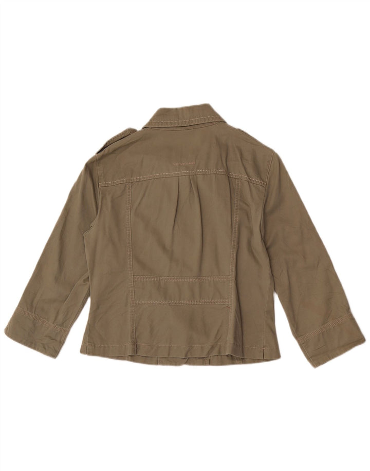 Jachetă militară DKNY pentru femei cu mâneci 3/4 UK 14, bumbac kaki mediu