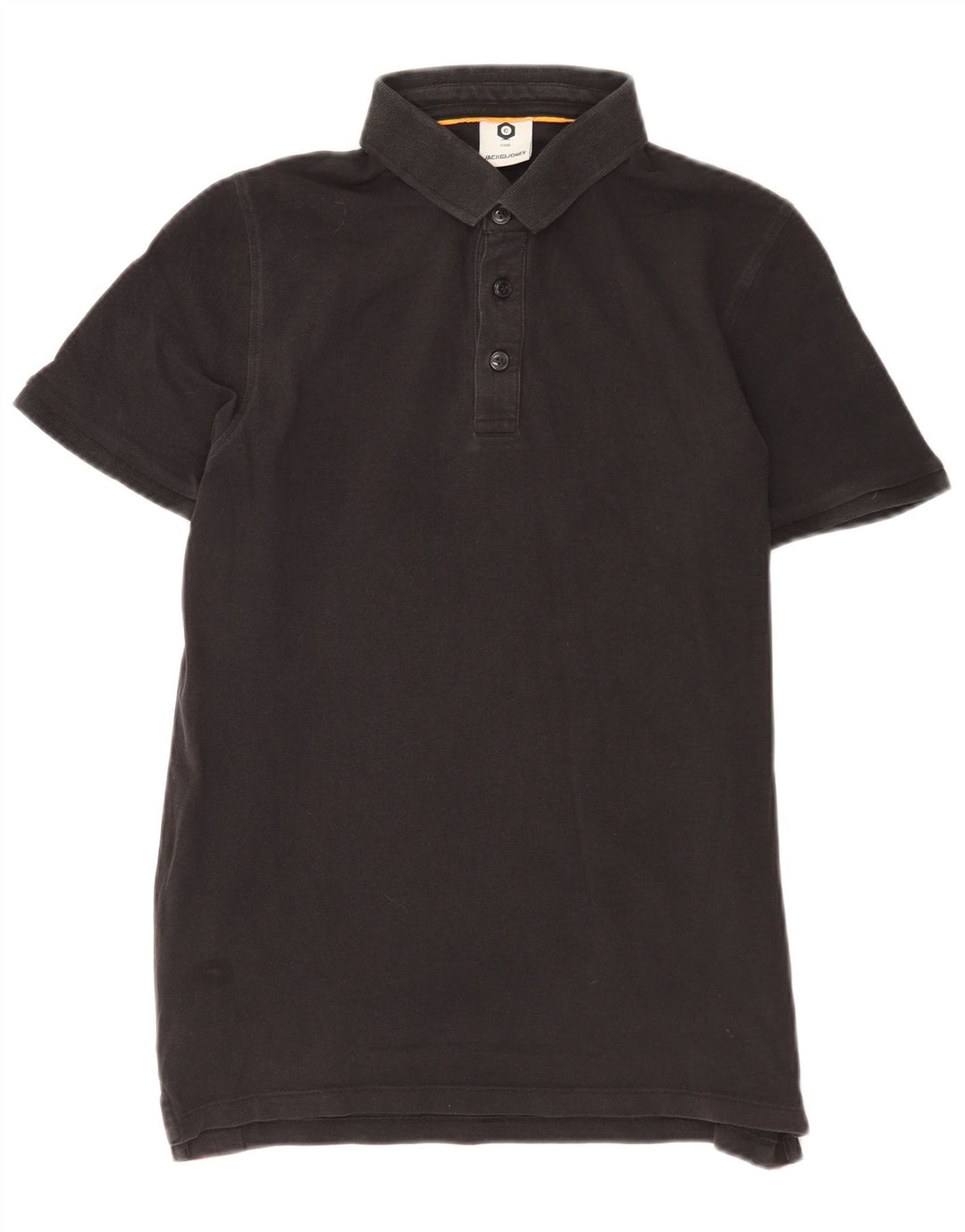 Tricou polo cu grafică Jack & Jones pentru bărbați, bumbac color bloc negru mediu