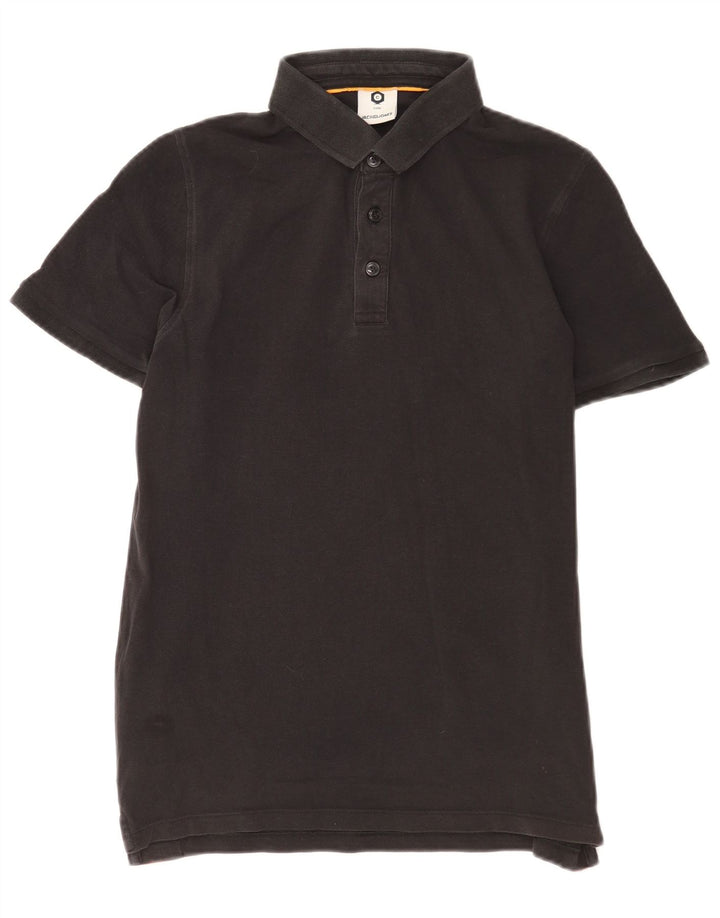Tricou polo cu grafică Jack & Jones pentru bărbați, bumbac color bloc negru mediu
