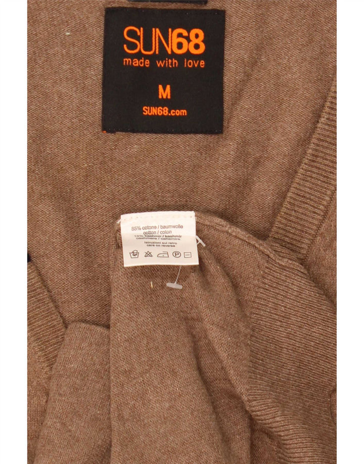 Pulover cardigan pentru bărbați Sun68, bumbac, bej mediu