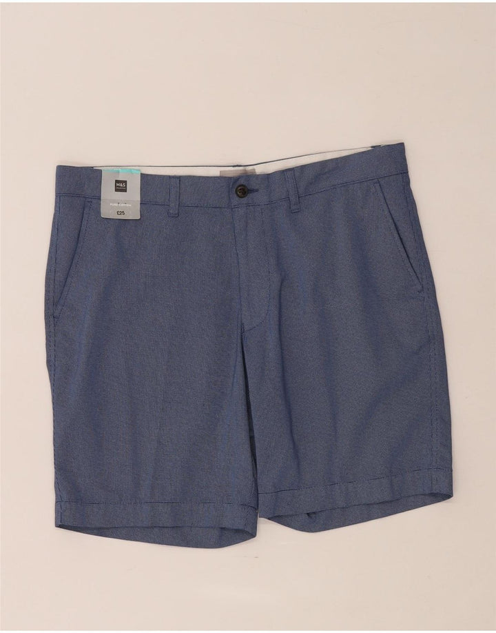 Pantaloni scurți chino pentru bărbați Marks & Spencer W34, bumbac cu pete albastre mari