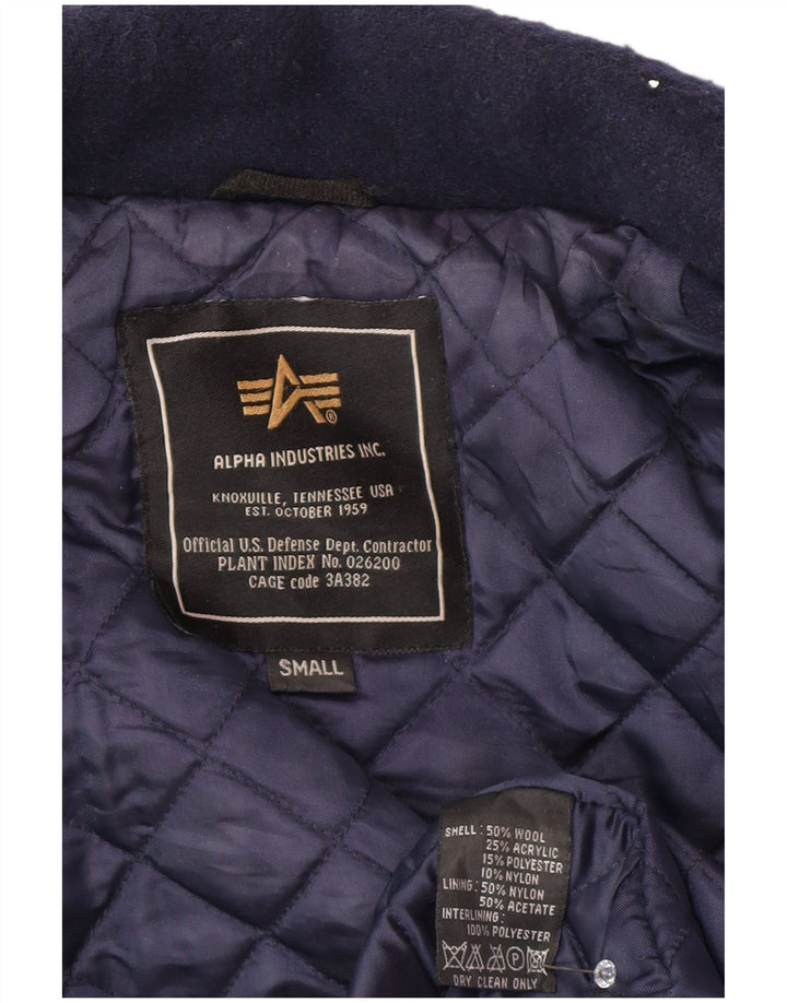 Palton supradimensionat pentru femei Alpha Industries UK 10 Lână mică, albastru bleumarin