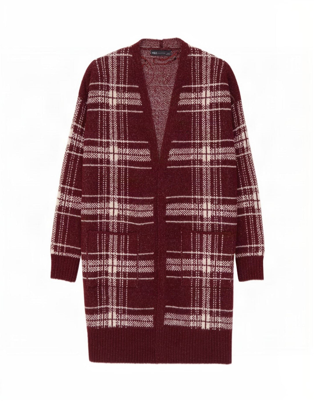 Pulover cardigan cu paragate pentru femei Marks & Spencer UK 14 Burgundy mediu
