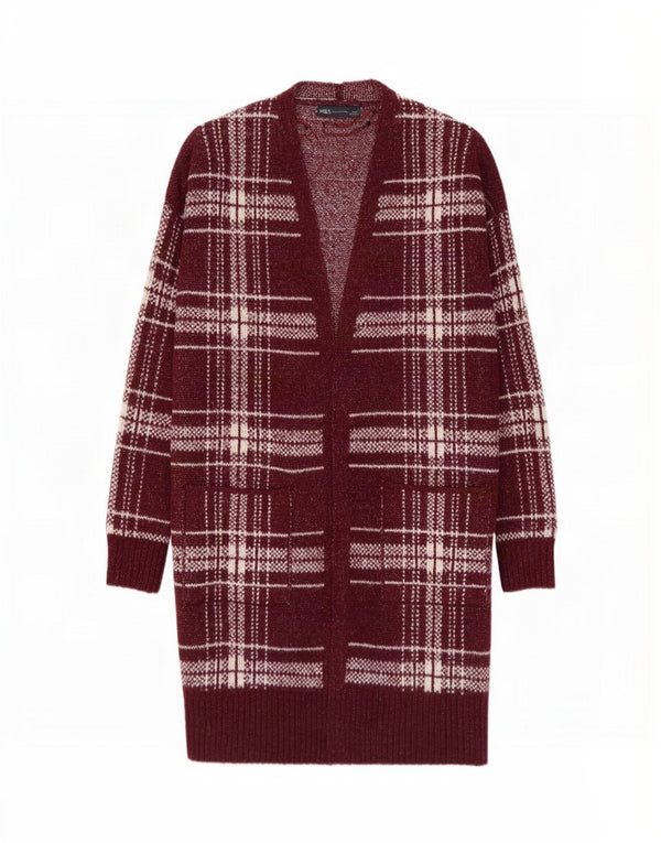Pulover cardigan cu paragate pentru femei Marks & Spencer UK 14 Burgundy mediu