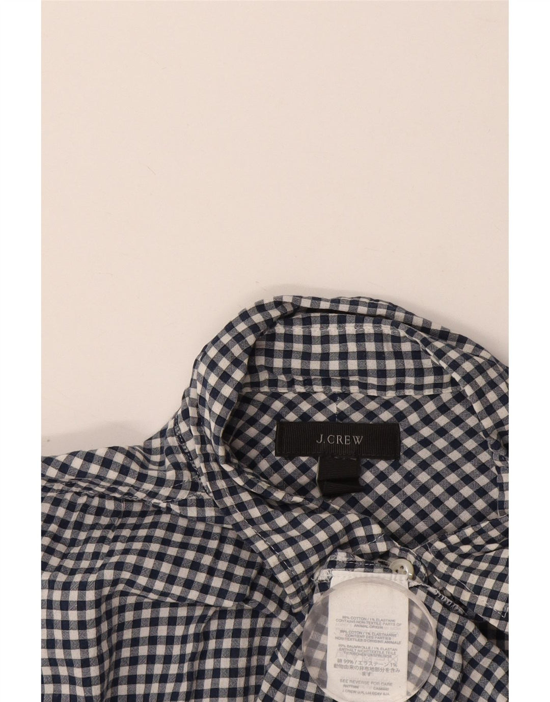 Cămașă pulover pentru femei J. Crew UK 14 Medium Bluemarin Gingham Bumbac