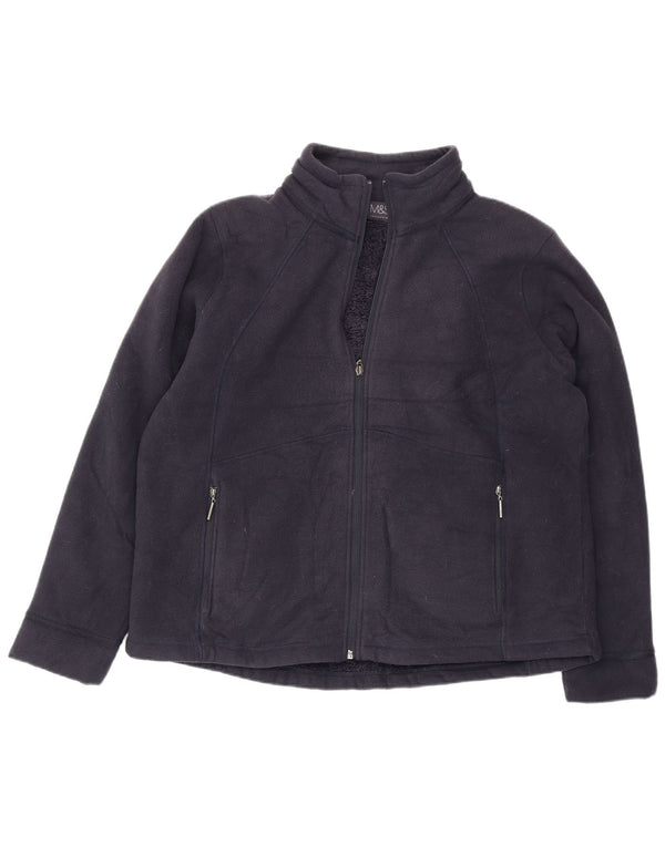 Jachetă fleece supradimensionată pentru femei Marks & Spencer UK 18 XL bleumarin poliester