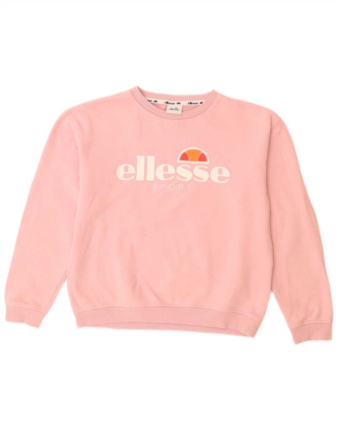 ELLESSE Pulover cu grafic pentru femei UK 12 Bumbac roz mediu