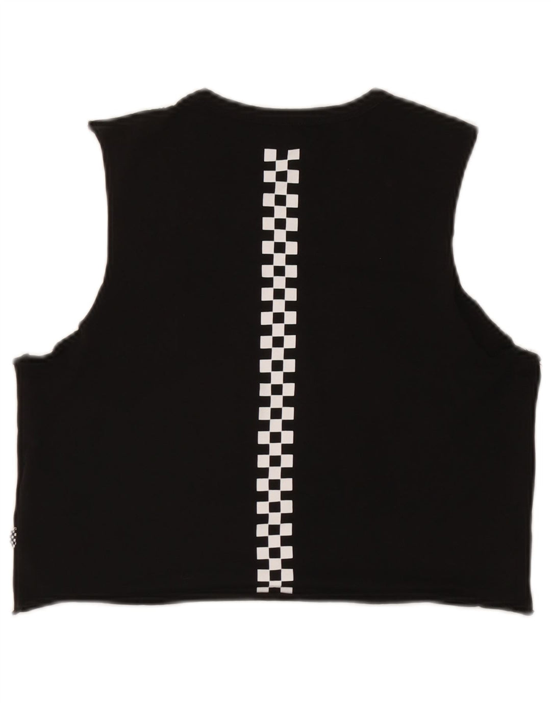 Vans Crop Graphic Vest Top pentru femei UK 12 Medium Black Bumbac