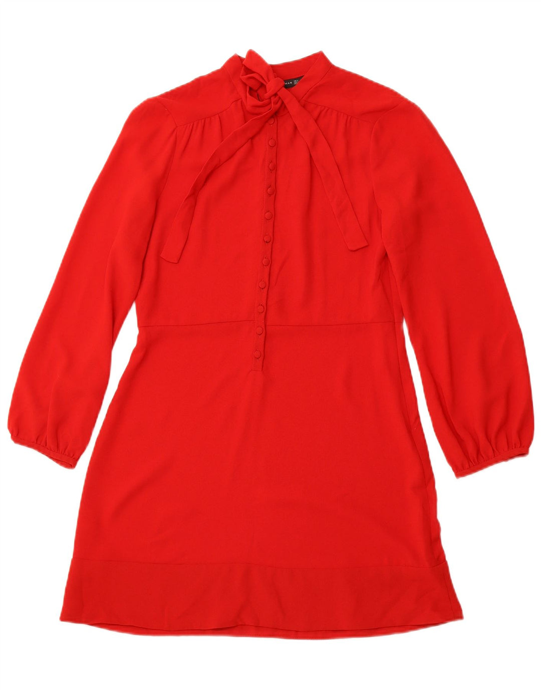 Rochie A-Line cu mânecă lungă ZARA UK 12 Poliester roșu mediu