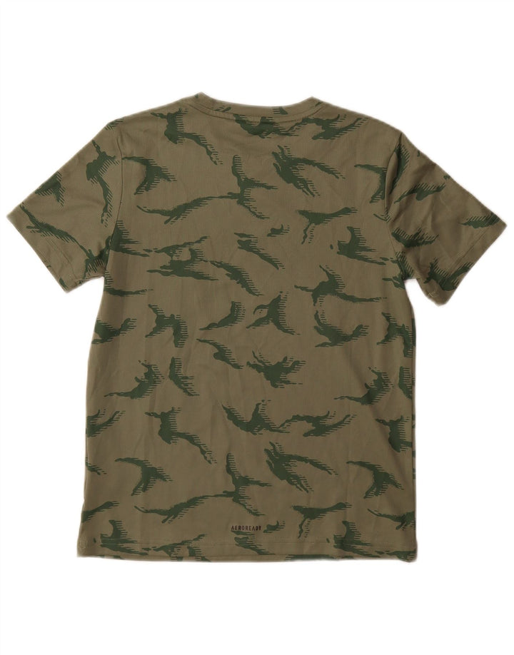 Tricou grafic ADIDAS pentru baieti Top 11-12 ani Poliester camuflaj verde