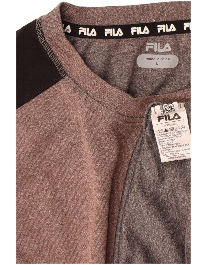 Tricou pentru bărbați Fila Top mare maro poliester color bloc