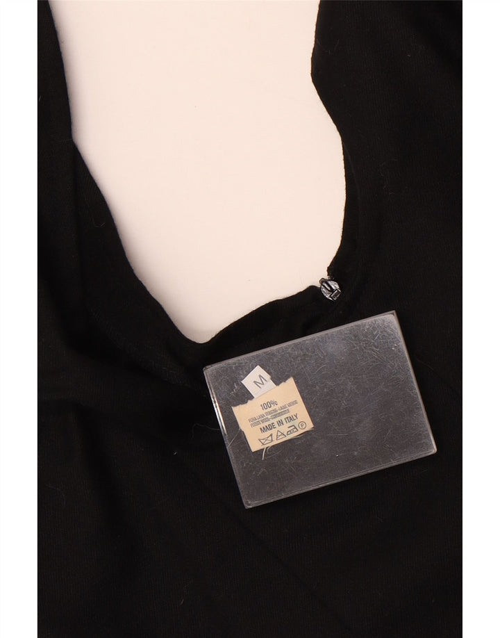 Rochie vintage pentru femei mini cu braț UK 12 Lână neagră medie