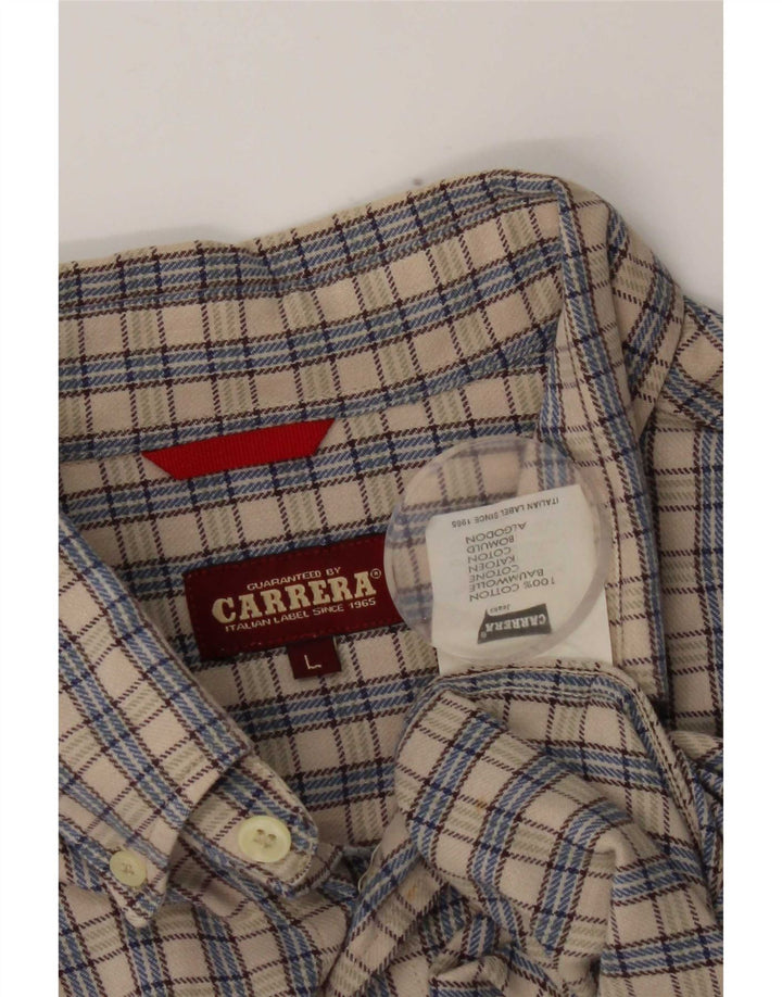 Cămașă de flanel pentru bărbați Carrera, bumbac cu carouri, gri mare