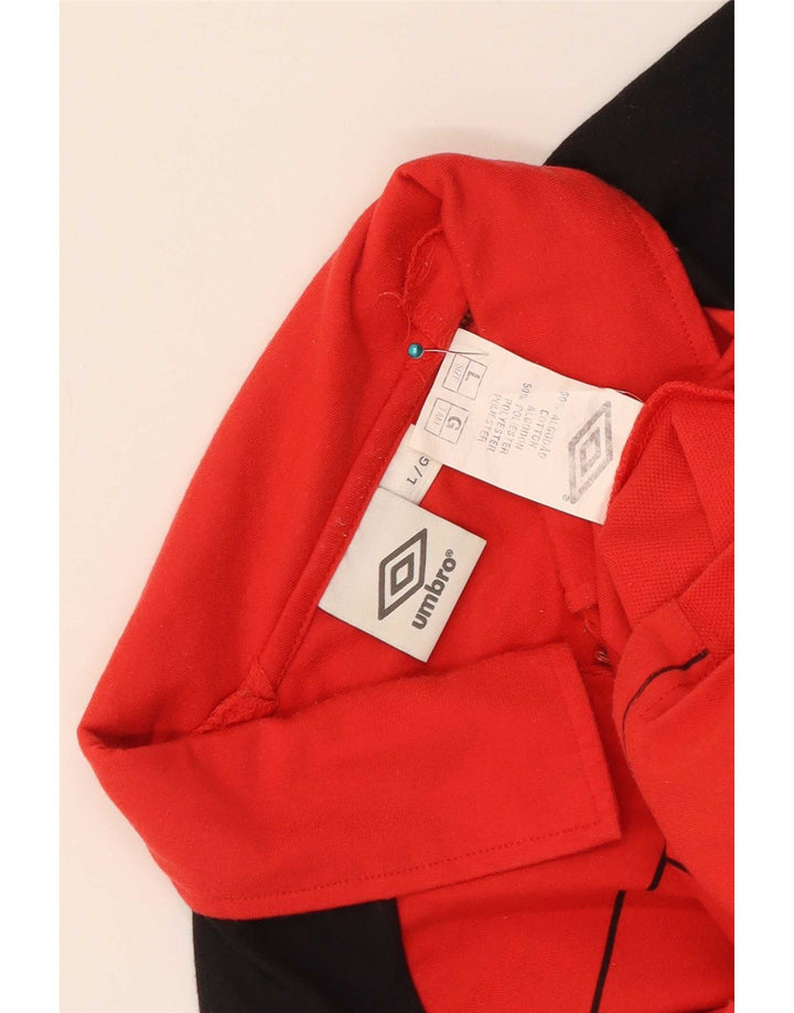 Tricou polo Umbro pentru bărbați, cu dungi roșii, bumbac