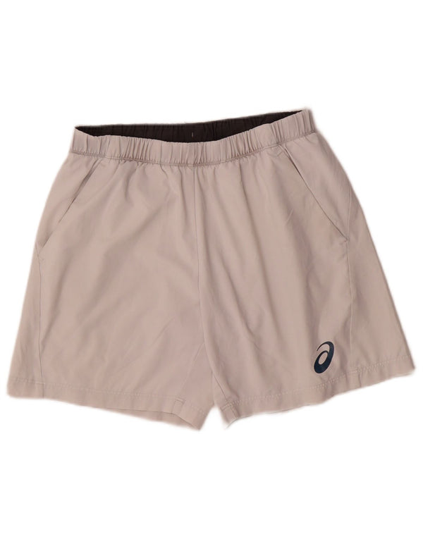 Pantaloni scurți sport Asics pentru bărbați, poliester alb mediu