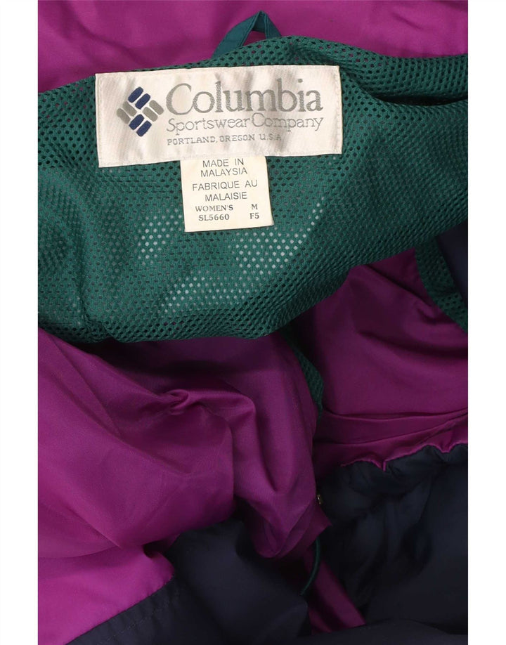 Jachetă de ploaie supradimensionată cu glugă Columbia pentru femei UK 14 Medium Green Colorblock