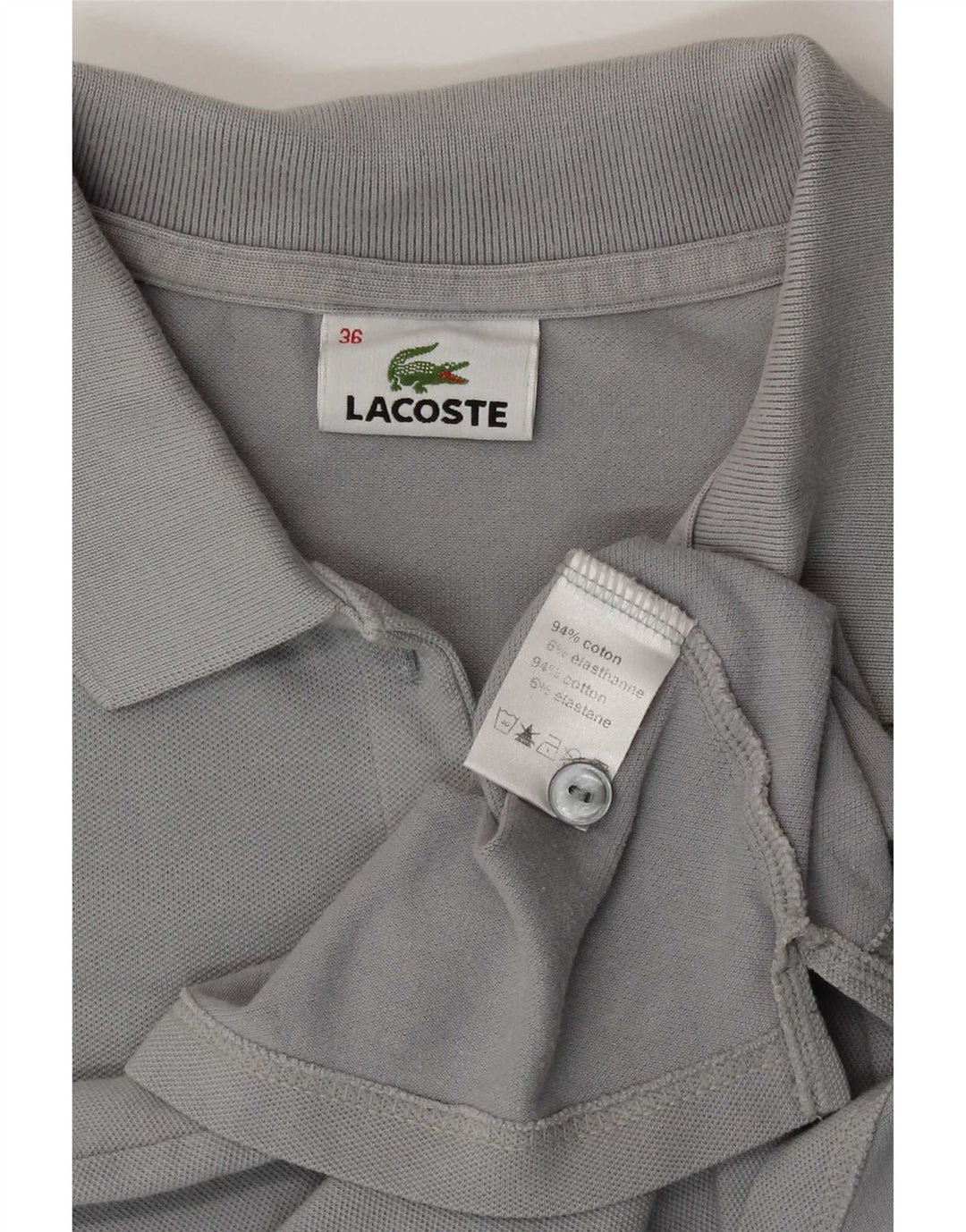 Tricou polo Lacoste pentru femei Mărimea 36 Bumbac gri mic