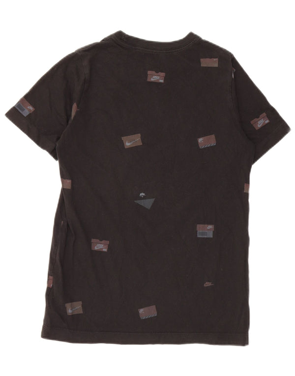 Tricou grafic pentru băieți NIKE Top 10-11 ani bumbac negru mediu