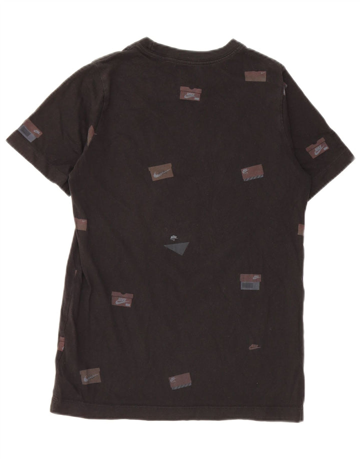 Tricou grafic pentru băieți NIKE Top 10-11 ani bumbac negru mediu