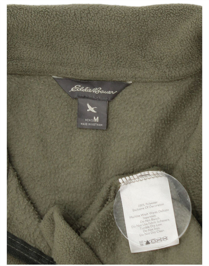 Pulover pentru bărbați Eddie Bauer, cu fermoar și gât, poliester kaki mediu