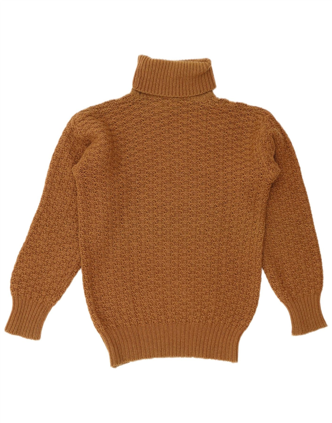 BENETTON Pulover cu gât rulat pentru femei UK 12 Lână maro medie