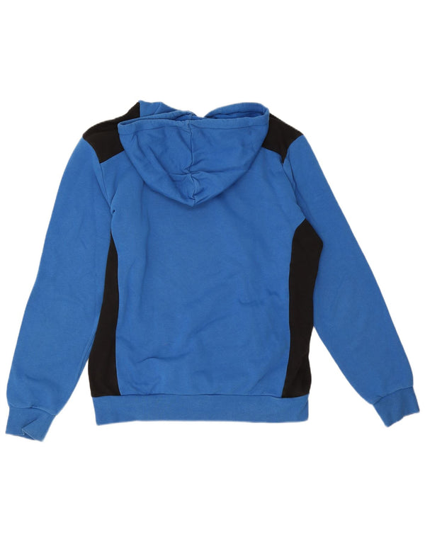 Puma Mens Graphic Hoodie Jumper Large Blue Colourblock Cotton