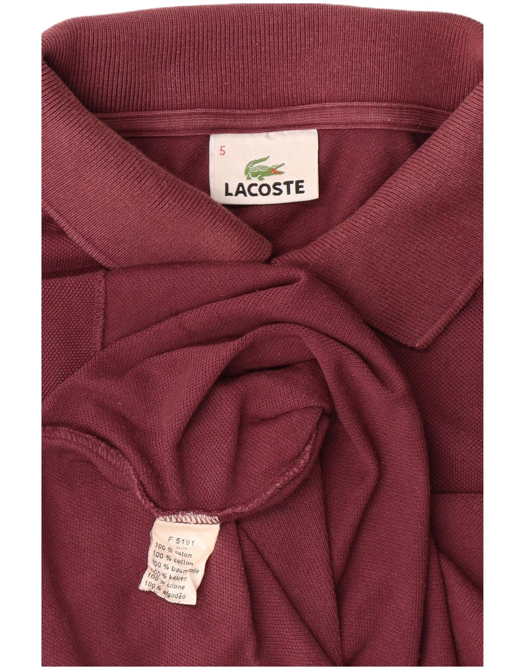 Tricou polo LACOSTE pentru bărbați mărimea 5 mare, bumbac maro