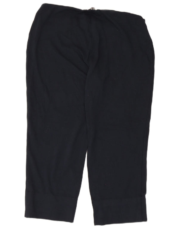 Marks & Spencer Womens Capri Trousers UK 16 Large W34 L23 Navy Blue Viscose