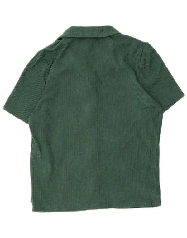 Bluză cămașă cu mânecă scurtă pentru femei Levi's UK 10 Bumbac verde mic