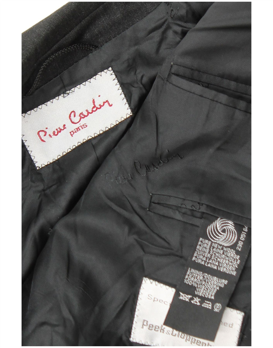 Jachetă Blazer pentru bărbați Pierre Cardin cu 2 nasturi UK 38 Medium Negru Lână nouă