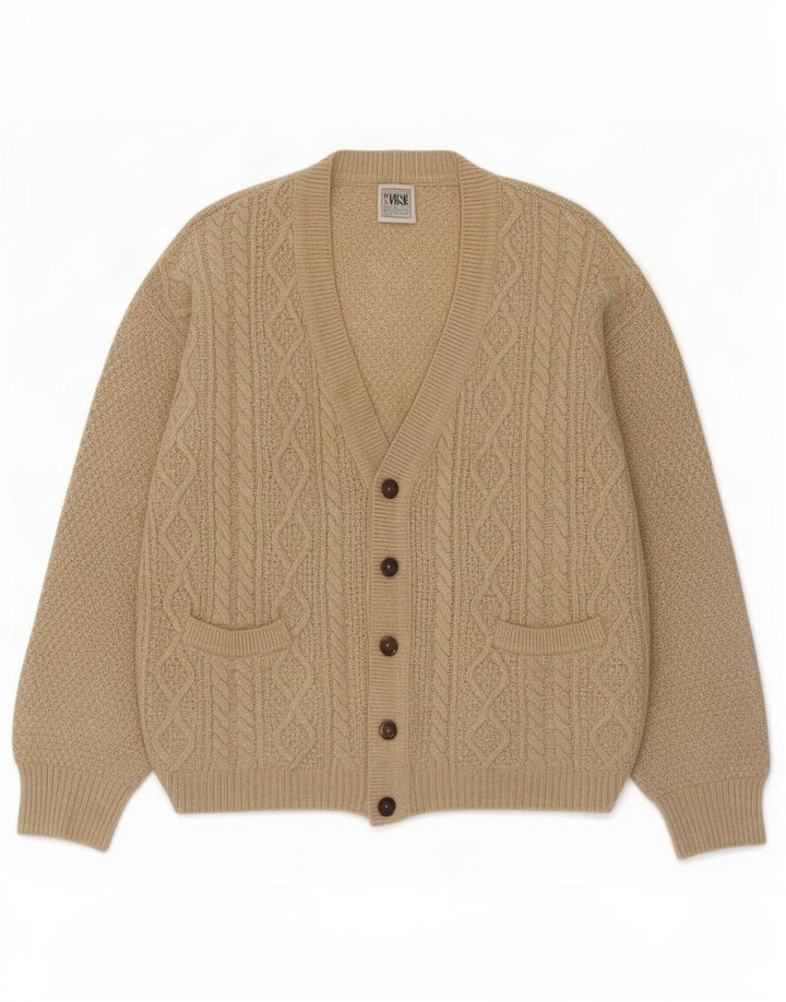 Pulover cardigan pentru bărbați Think Pink IT 48 Medium Bej Lână de miel