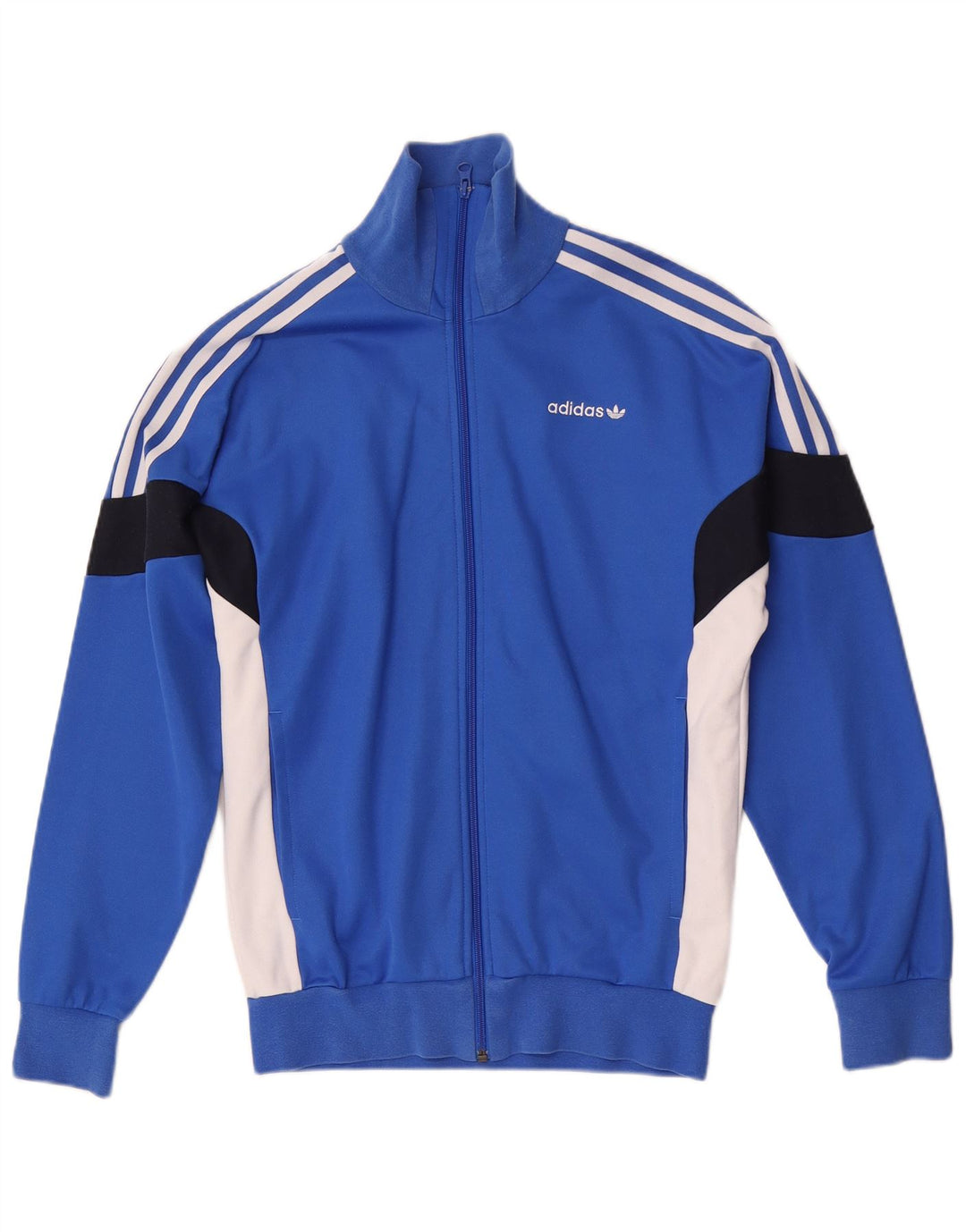 Jachetă de top pentru trening pentru bărbați Adidas, mică, albastră, bumbac color bloc