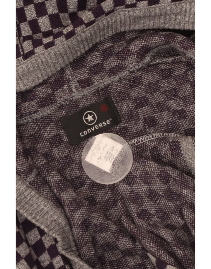 Pulover cu glugă Converse pentru femei UK 10 Small Purple Geometric Wool