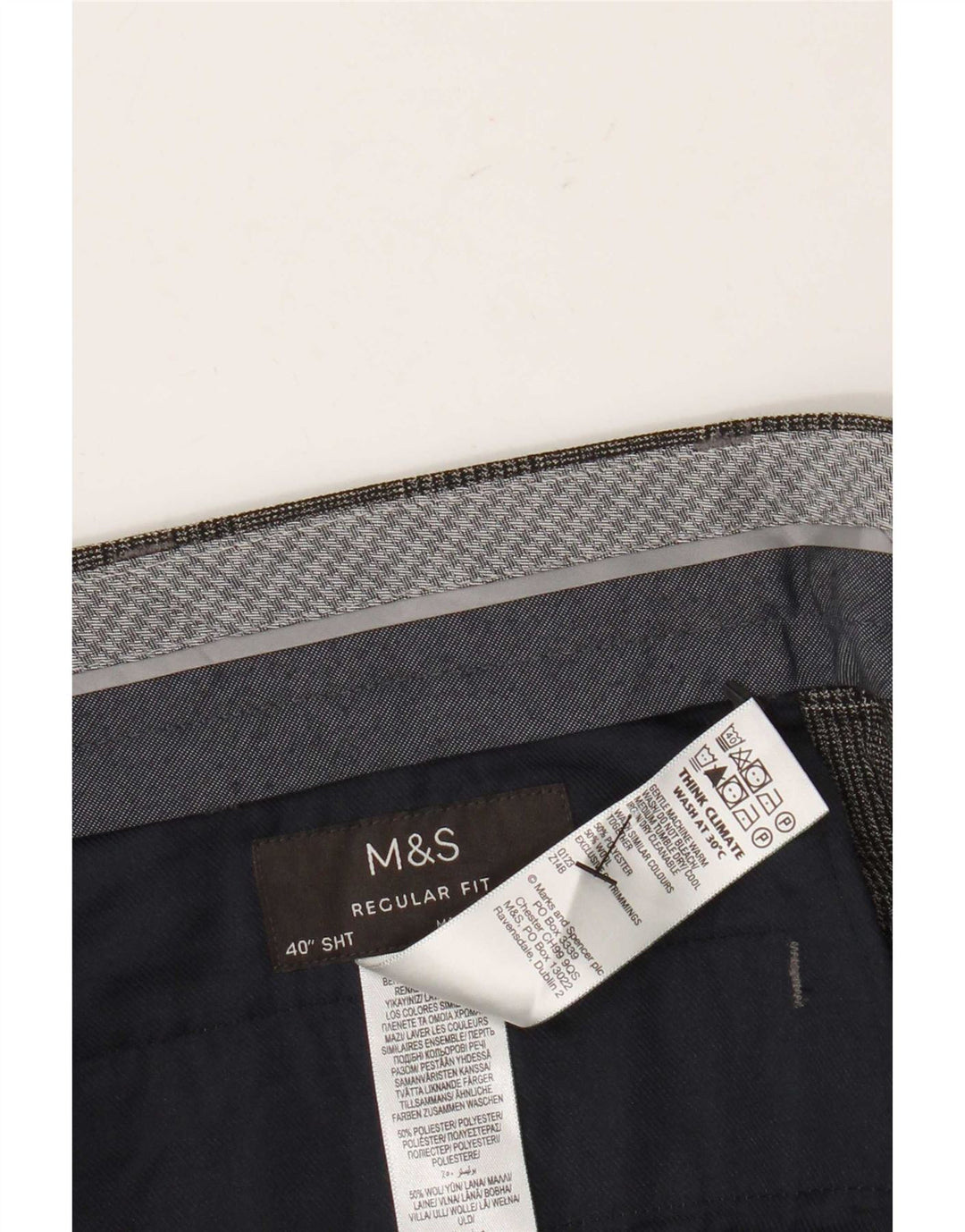 Marks & Spencer Pantaloni de costum pentru bărbați, drepți, cu croiala normală, L40 L29, gri