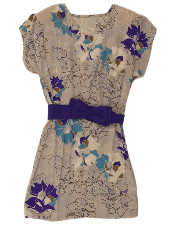 Rochie vintage pentru femei în formă de A UK 18 XL, gri, florală