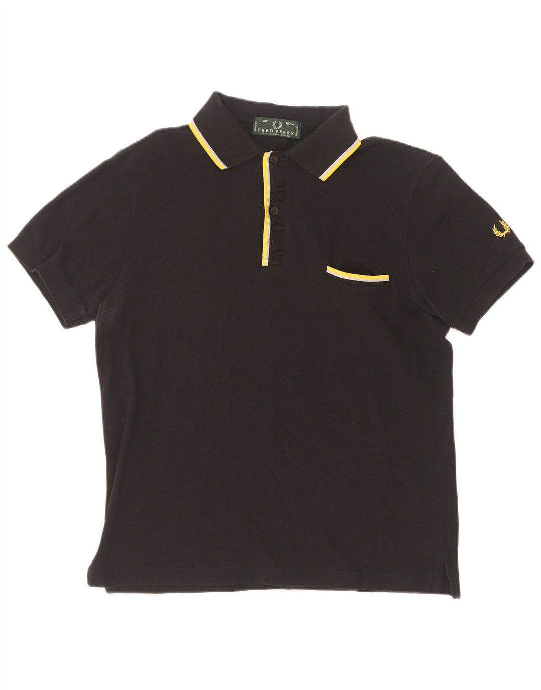 Cămașă polo Fred Perry pentru bărbați, bumbac cu dungi negre medii