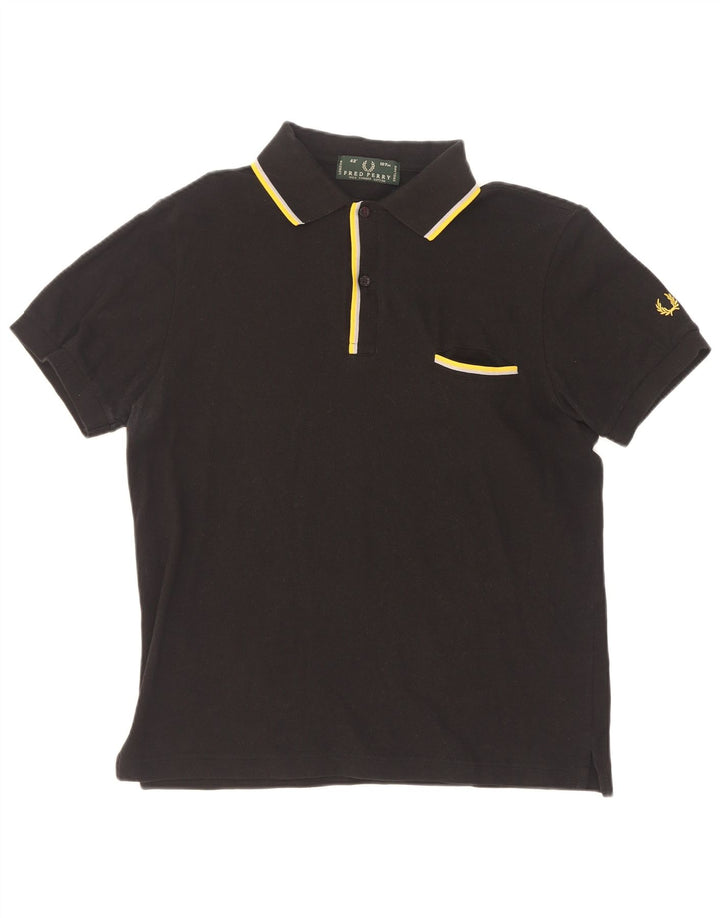 Cămașă polo Fred Perry pentru bărbați, bumbac cu dungi negre medii
