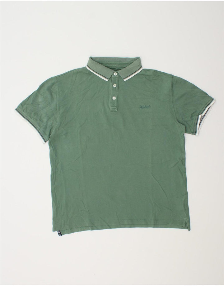 Tricou polo pentru bărbați Woolrich, bumbac verde mediu