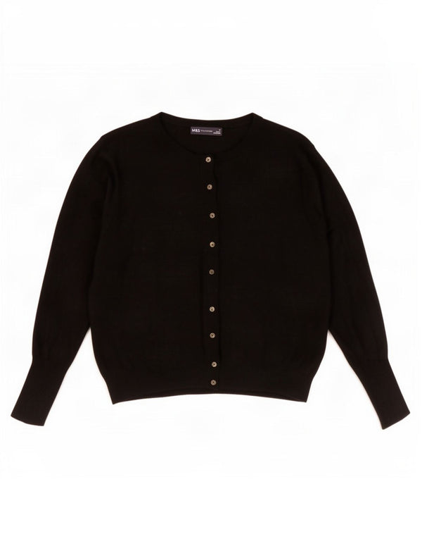 Pulover cardigan crop pentru femei Marks & Spencer UK 18 XL, viscoză neagră