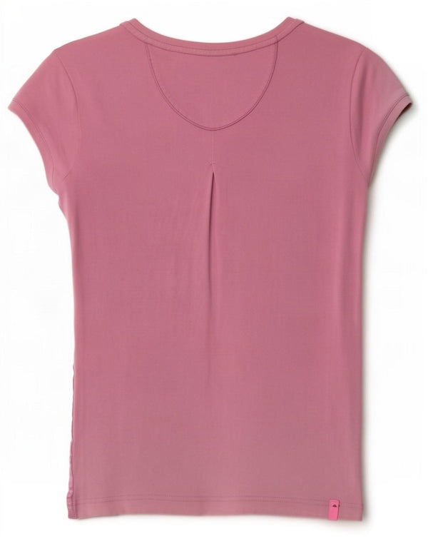 Adidas Womens T-Shirt Top UK 14 Medium Pink Cotton
