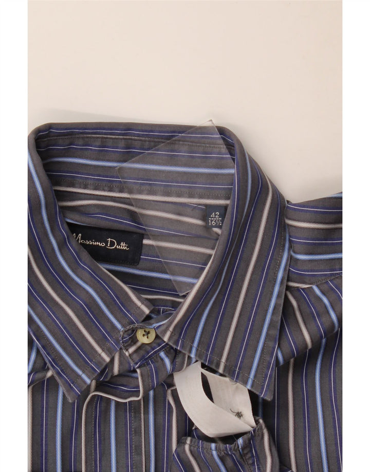 Cămașă Massimo Dutti pentru bărbați Mărimea 42 16 1/2 Mare Bleumarin în dungi