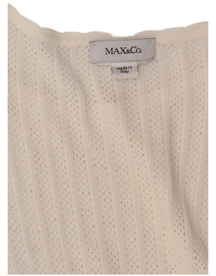 Max & Co. Rochie A-Line din croșetat transparentă pentru femei UK 10 Small White