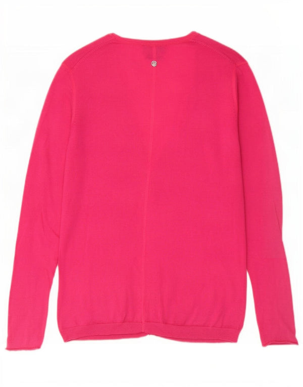 Pulover cardigan Tommy Hilfiger pentru femei UK 12, bumbac roz mediu