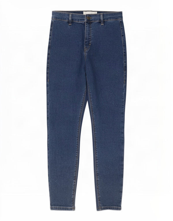 Topshop Pantaloni de damă Joni Skinny Cropped W30 L25 Blue Bumbac