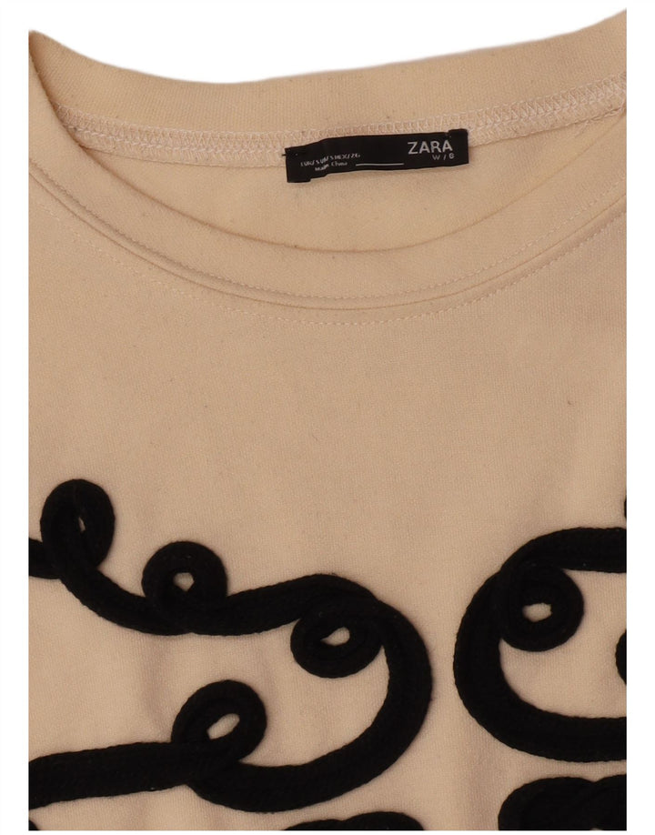 Pulover Oversized Crop pentru Damă Zara UK 10 Mic Bej